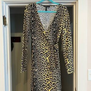 BCBGMaxAzria Animal Print Long Sleeve Dress